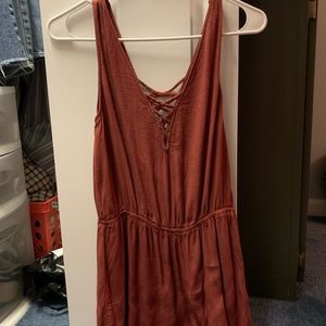 Maroon criss cross romper
